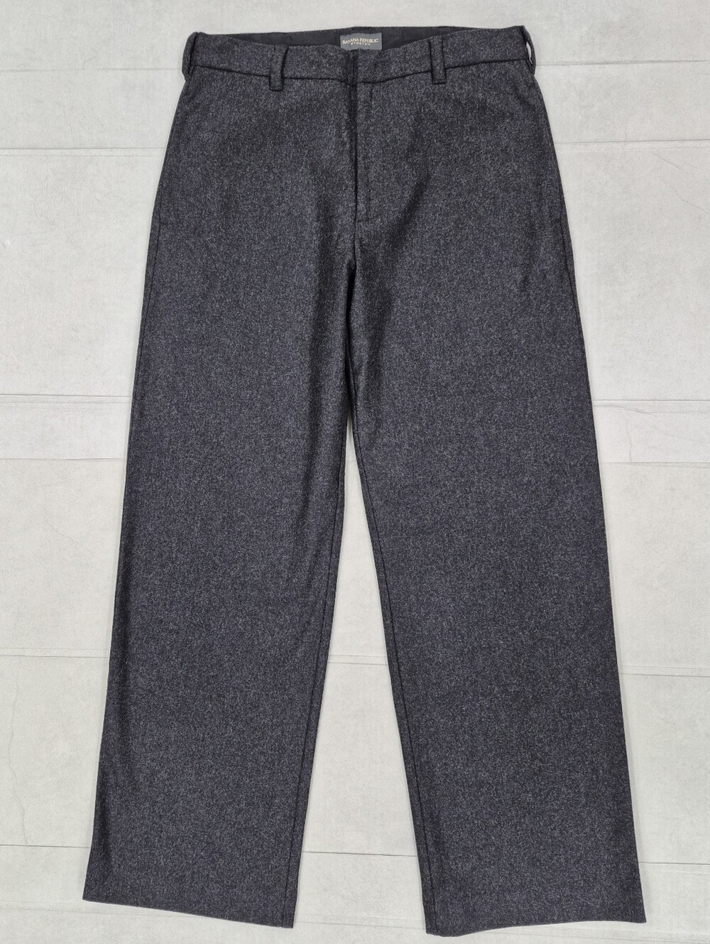 Y2k Banana Republic Stretch wool dress pants men's 32R black flat front wide leg